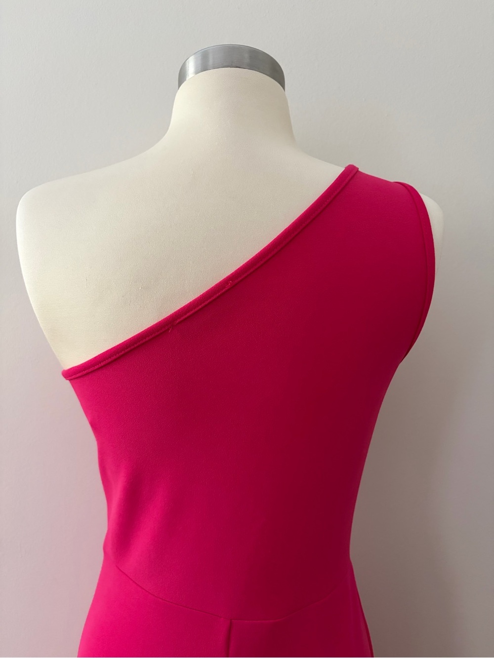 BTFBM One-Shoulder Fuchsia Ruffle Slit Dress S Barbiecore Modern Romance Hoco - Picture 8 of 12